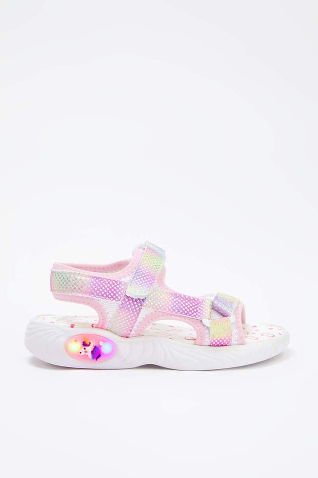 Pembe Renk Bloklu Işıklı Küçük Kız Çocuk Kids Spor Sandalet TAKSS25SD00070 - 6
