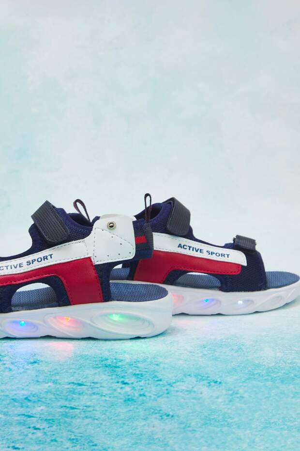 Lacivert Işıklı Küçük Erkek Çocuk Kids Spor Sandalet TAKSS25SD00071 - 2
