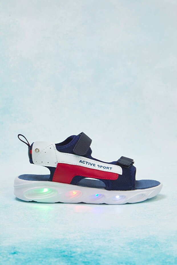 Lacivert Işıklı Küçük Erkek Çocuk Kids Spor Sandalet TAKSS25SD00071 - 4