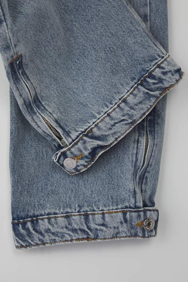 More Sustainable Mavi Paçası Fermuar Detaylı Normal Bel Yeni Straight Jeans TWOAW26JE00038 - 6