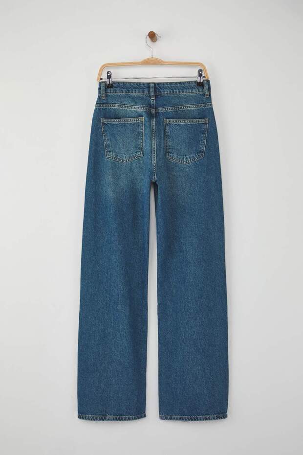 Mavi Yüksek Bel Geniş Paça Wide Leg Jeans TWOAW26JE00086 - 6