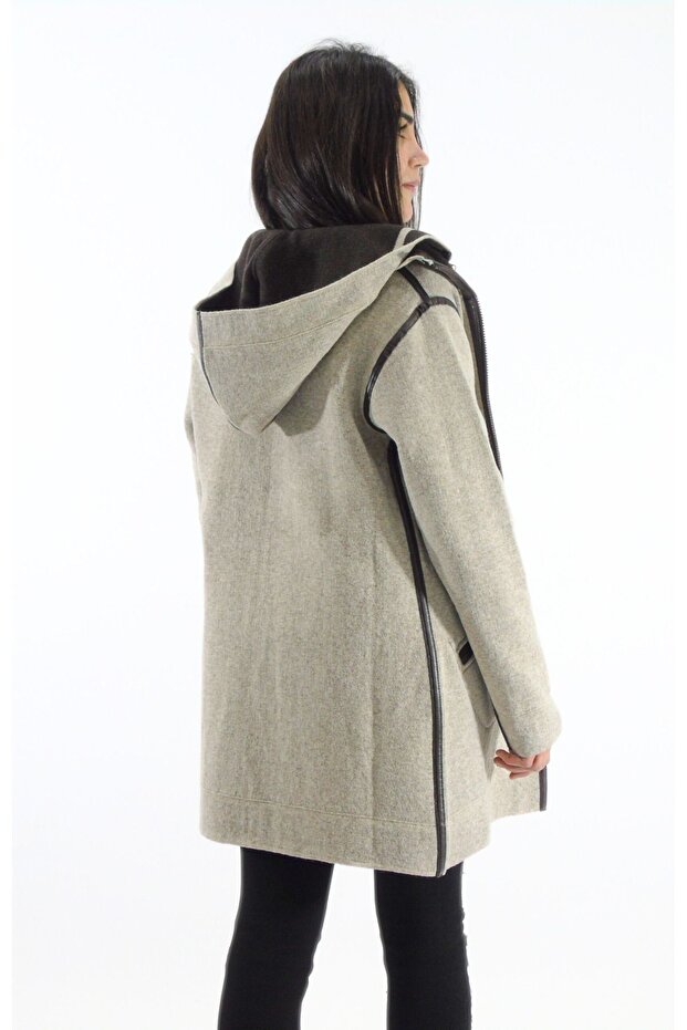 Lams Kapüşonlu Çift Taraflı Ceket - 2