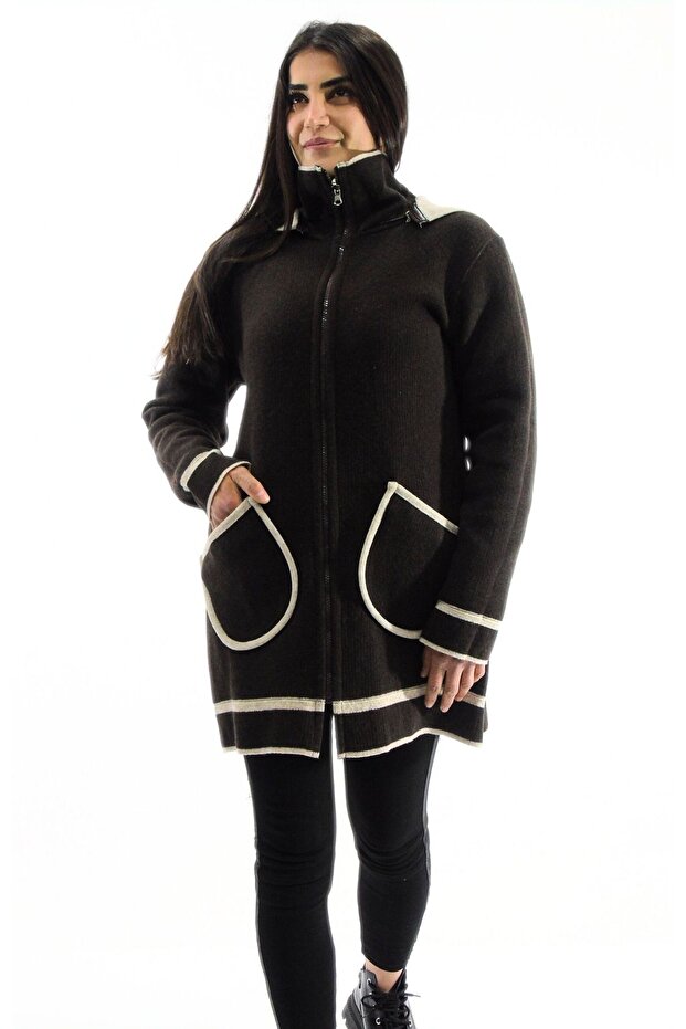 Lams Kapüşonlu Çift Taraflı Ceket - 4