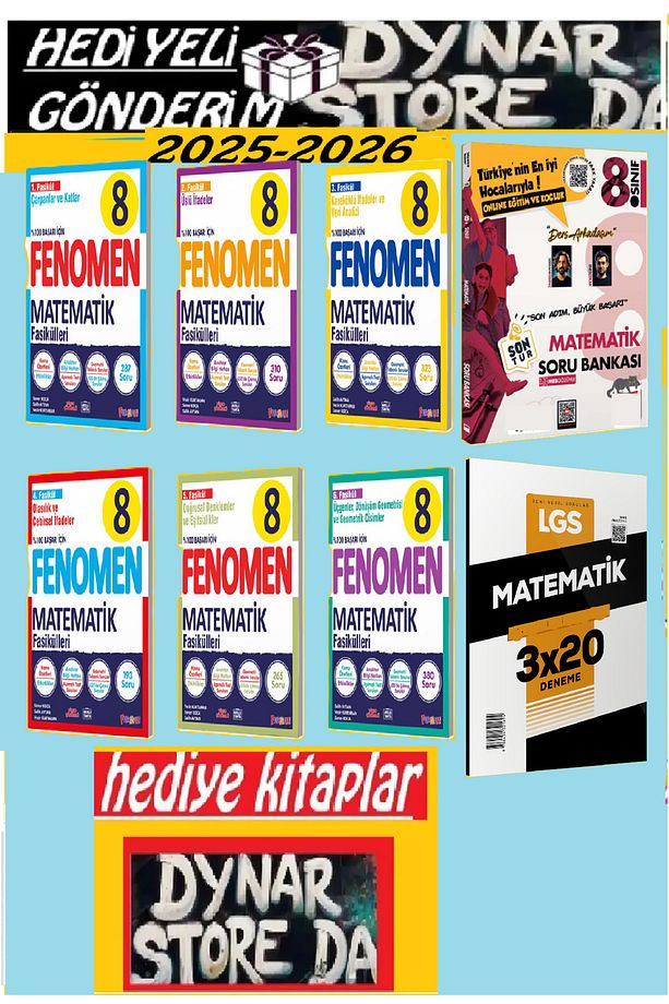 fenomen 8.sınıf matematik Fasikülü 7 den 8 e Geçenlere Matematik Yaz Başlangıç 8 e Hazırlık Kitap - 1