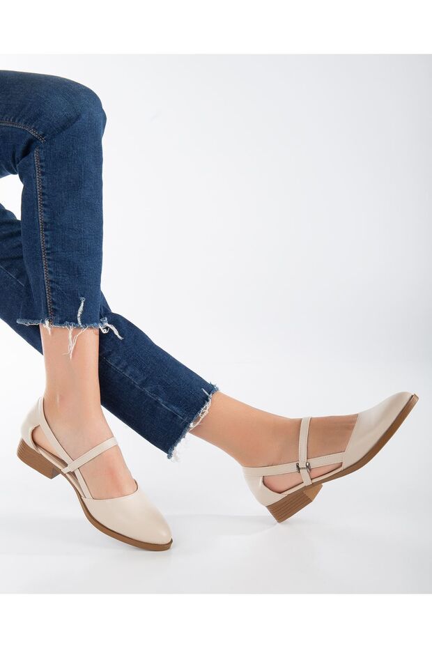 Béžové topánky Mary na nízkom podpätku - 8