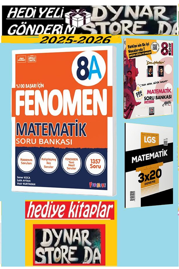 Fenomen 8.sınıf Matematik A ve 7 den 8 e geçenlere matematik Yaz başlangıç 8 e hazırlık kitapları - 2