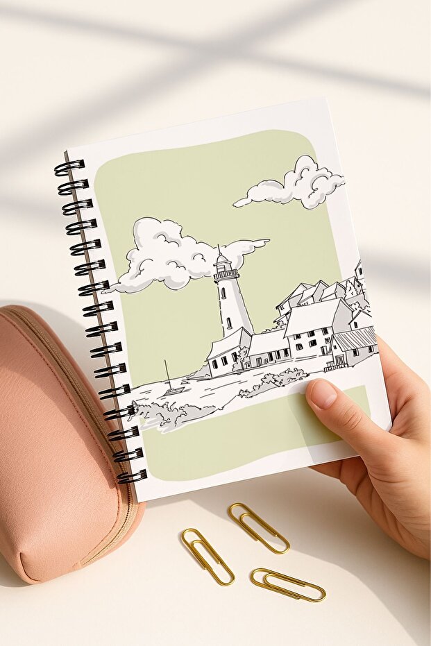 Spiral Checkered School Notebook Set, A5 Size 50 Sheets 100 Sheets Set of 4, Denizli Set - 6