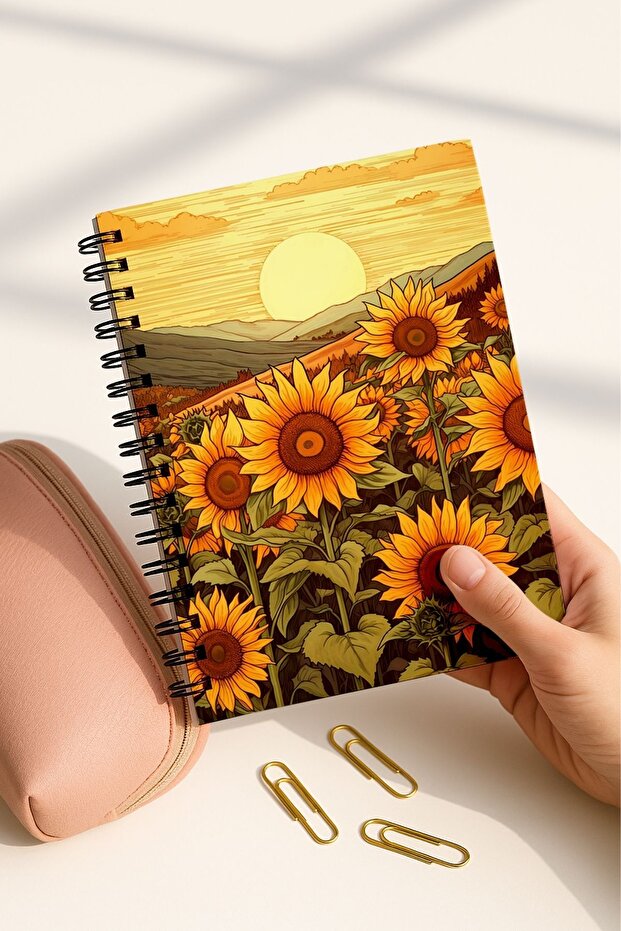 Spiralli Çizgisiz Okul Defter Seti, A5 Boyutunda 50 Yaprak 100 Sayfa 4'lü Set, Yapraklı Set - 4