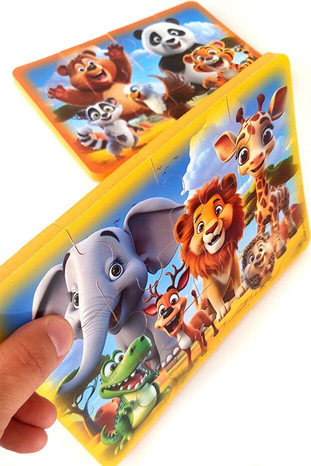 12 Parçalı 4 Adet Kalın Çocuk Puzzle Yapboz - 8