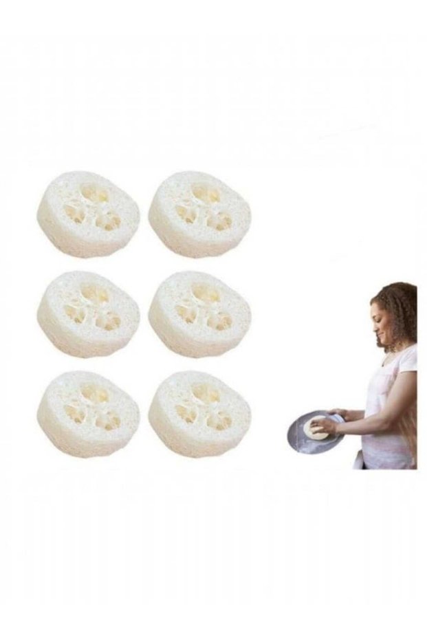 Natural Pumpkin Fiber 6 Pieces, Accessory for Shower, Bathroom, Kitchen Counter, Soap Dispenser Pumpkin Fiber,