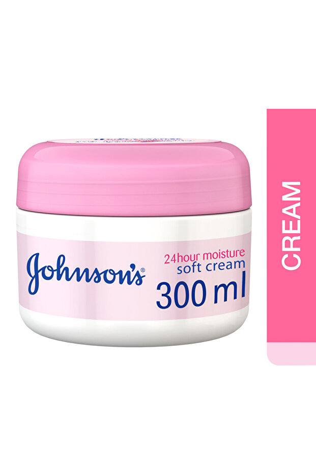 Johnson's Body Cream 24 Hour Moisture Soft 300 ml Long-Lasting Hydration for Smooth & Soft Skin,
