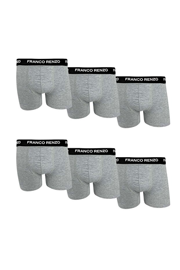 Men's 6-Piece Luxury Boxed Cotton and Stretch Fabric Boxers - Gray