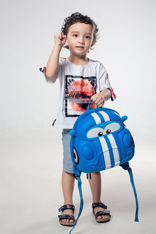 Car Kindergarten Backpack / Blue - 5