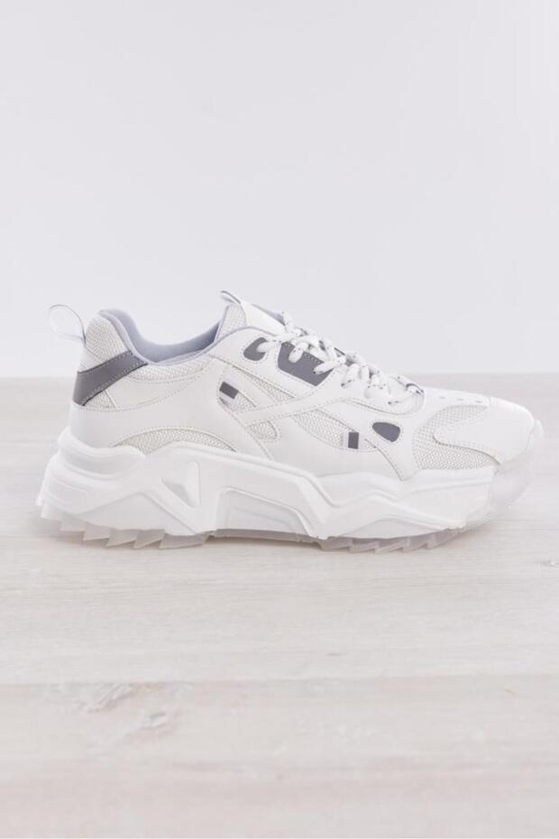 Bağcıklı Yüksek Taban Kadın Sneaker - 1