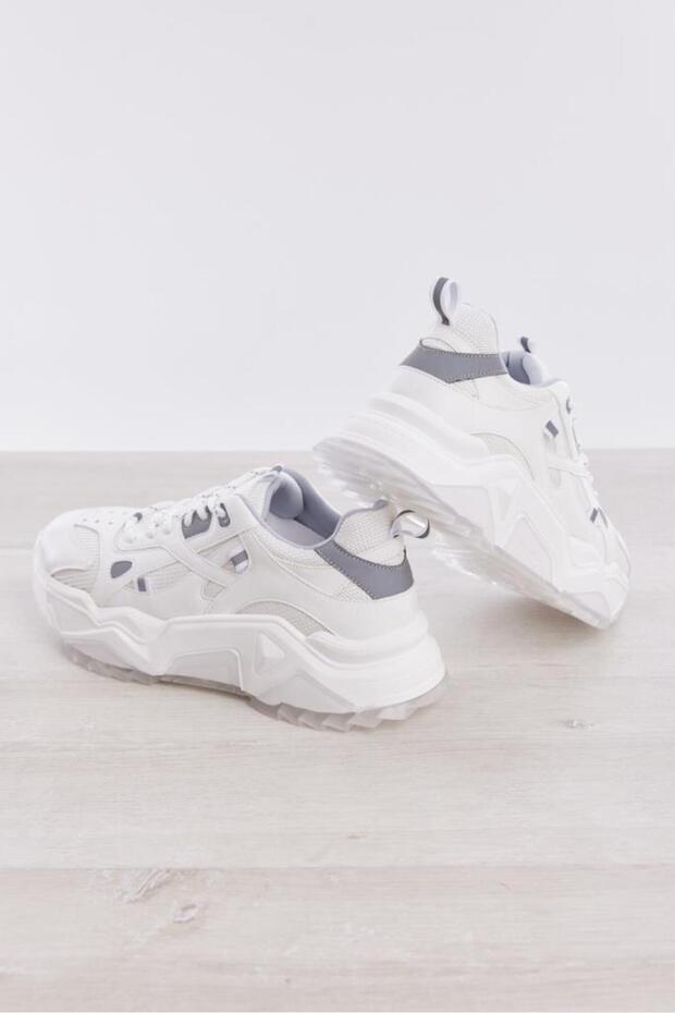 Bağcıklı Yüksek Taban Kadın Sneaker - 2
