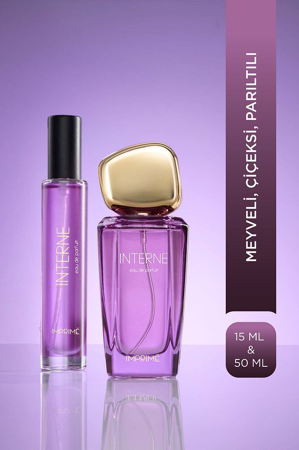 Interne EDP 50 ML & Seyahat Boy 15 ml Kadın Parfüm Seti I Meyveli Ve Çiçeksi I Bergamot, Şeftali - 1