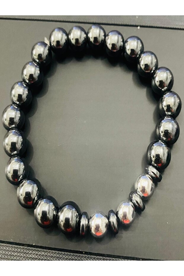 Hematite Natural Stone Bracelet Silver Color