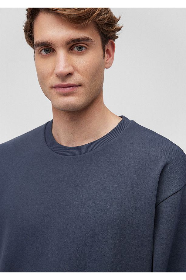 Bisiklet Yaka Lacivert Basic Sweatshirt 0S10276-87822 - 5