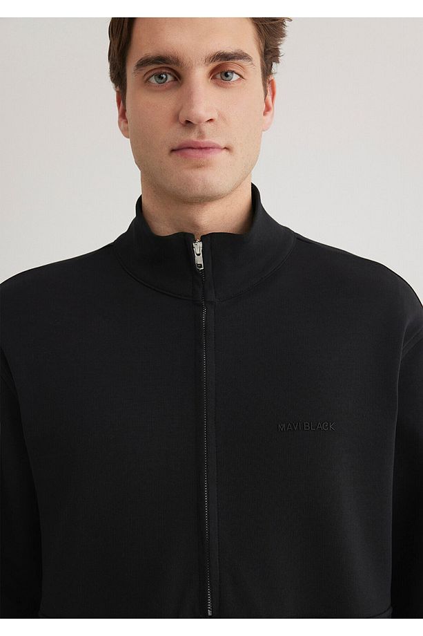 Yarı Fermuarlı Siyah Sweatshirt 0S10331-900 - 6