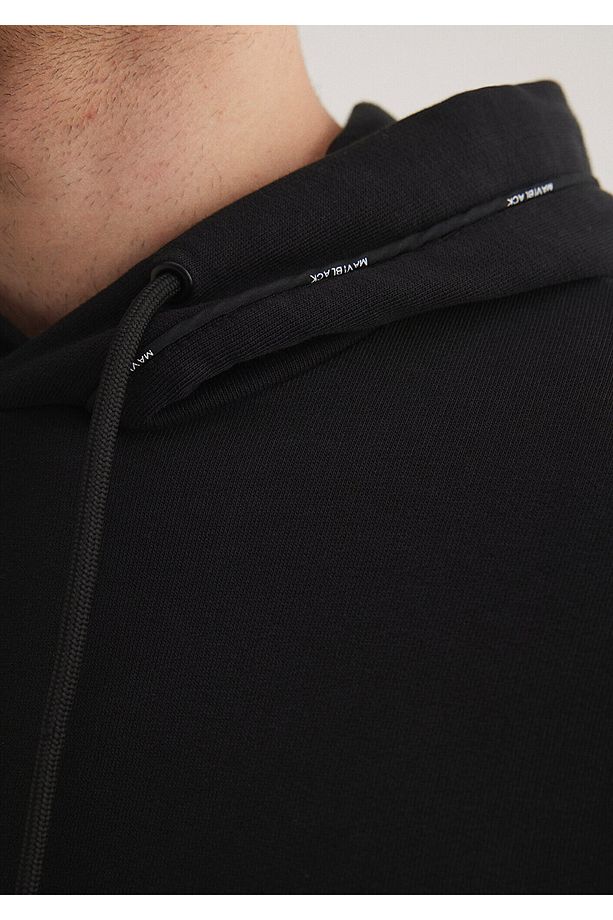 Kapüşonlu Siyah Sweatshirt 0S10330-900 - 5
