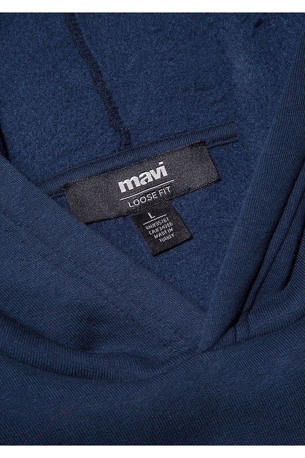 Kapüşonlu Lacivert Basic Sweatshirt 0S10275-70490 - 6