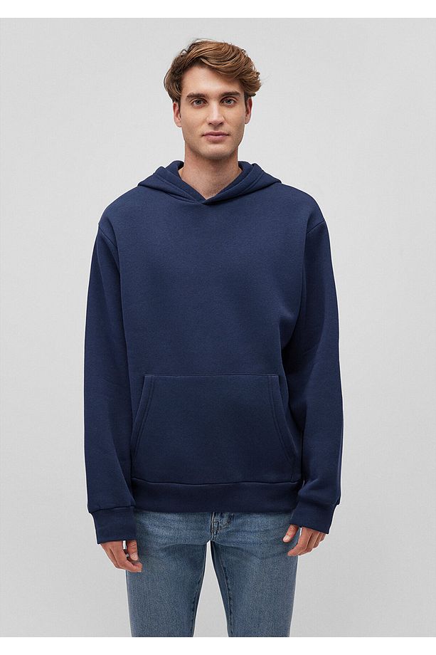 Kapüşonlu Lacivert Basic Sweatshirt 0S10275-70490 - 3