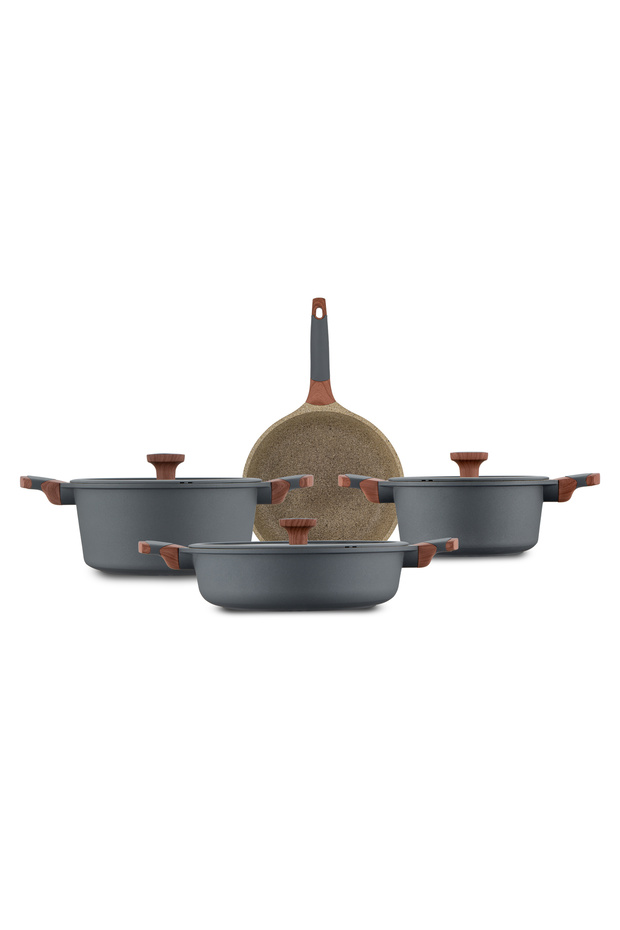 Stone 7 Parça Granit Tencere Seti - 8