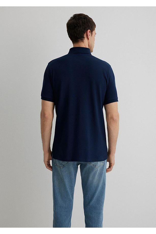 Lacivert Polo Tişört Slim Fit / Dar Kesim 063247-28417 - 4