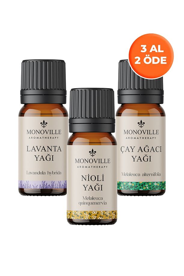 Nioli Yağı 10 ml, Lavanta Yağı 10 ml, Çay Ağacı Yağı 10 ml 3'lü Set %100 Saf ve Doğal 3x10 ml - 1