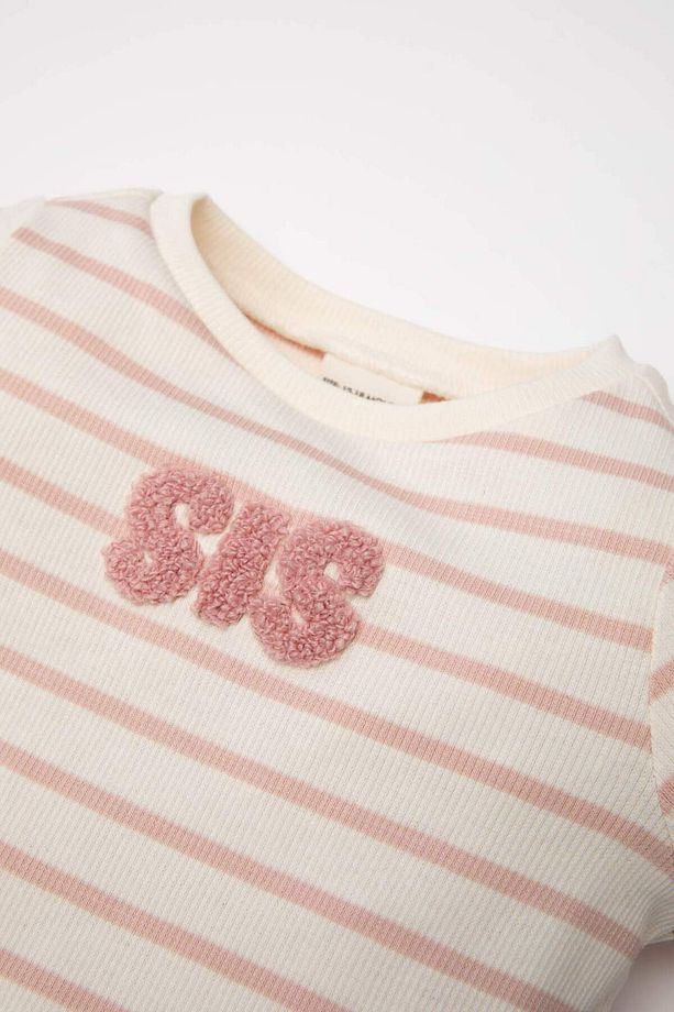 Kız Bebek Pijama Takımı Fitilli Kaşkorse Çizgili Uzun Kollu Üst Uzun Alt D3629A524WN - 3