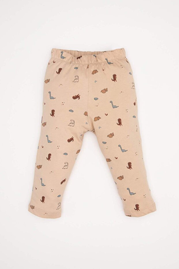 Erkek Bebek Pijama Takımı Dinazor Desenli Uzun Kollu Penye Üst Beli Lastikli Uzun Alt D6811A5NS - 2