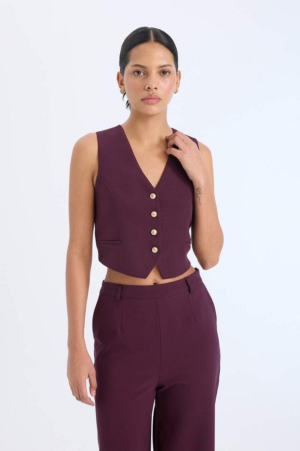 Regular Fit V Yaka Blazer Yelek E2364AX24AU - 5