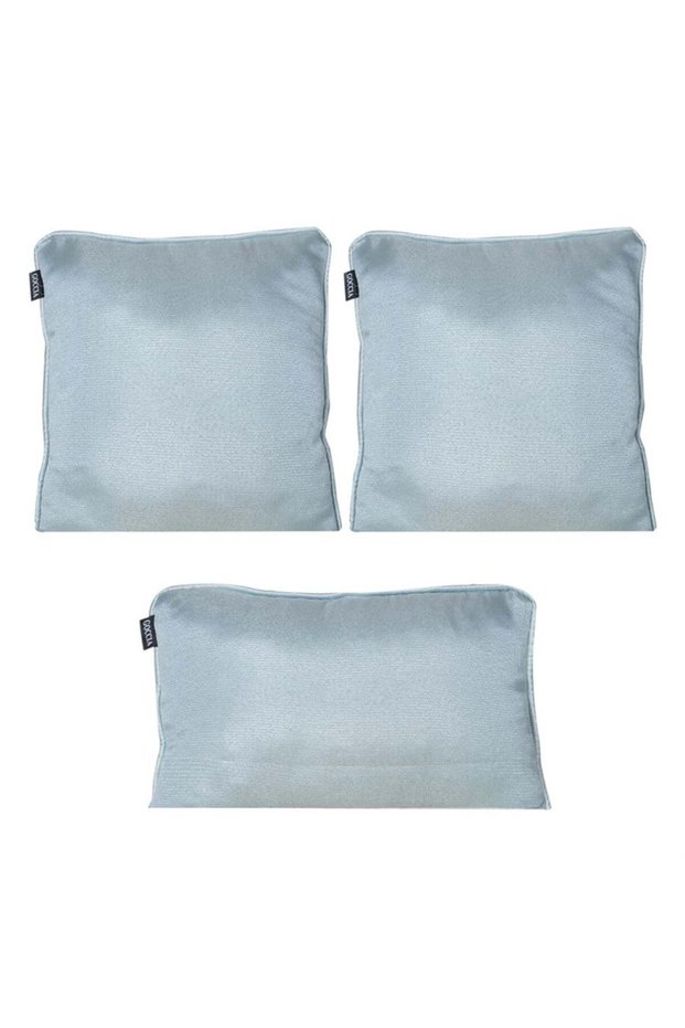 3-Piece Shiny Corded Throw Pillow Cover Sky Blue