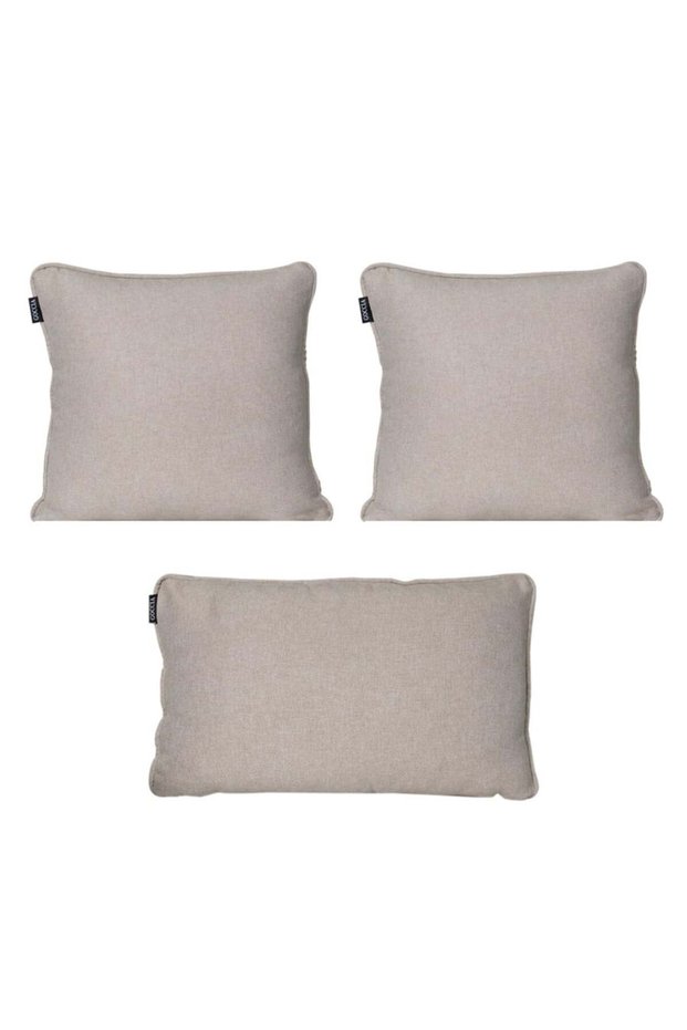 3-Piece Cushion Cover Cotton Textured Soft Sofa Backrest Gift Punch Can Be Made Cream Color