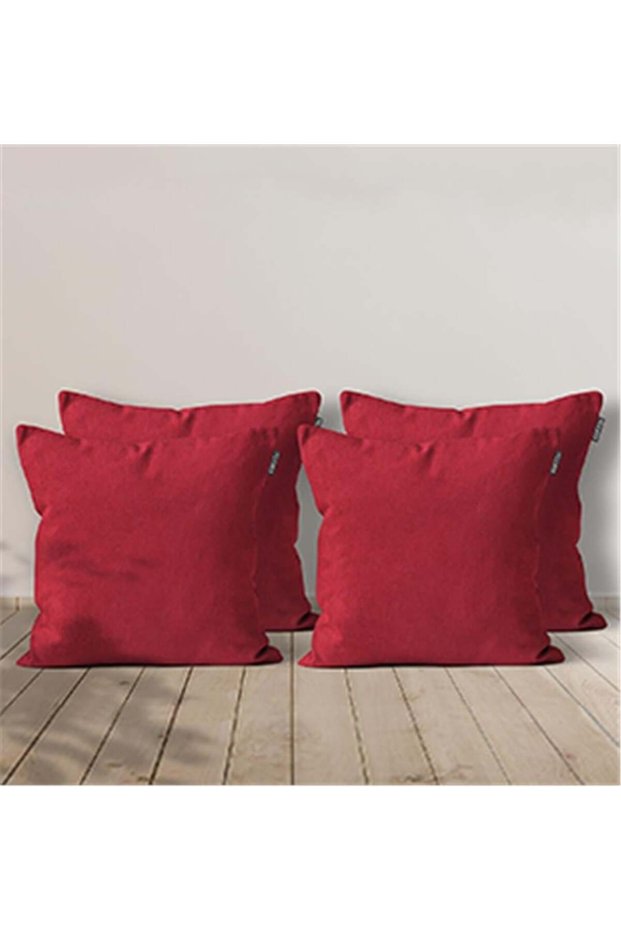 4-Piece Cushion Cover Decorative Bohemian Soft Sofa Backrest Gift Punch Can Be Made Punchable Red
