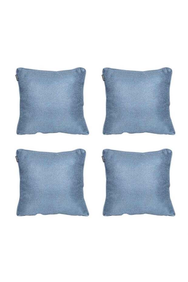 4-Piece Cushion Cover Straw-Textured Soft Sofa Backrest Gift Blue