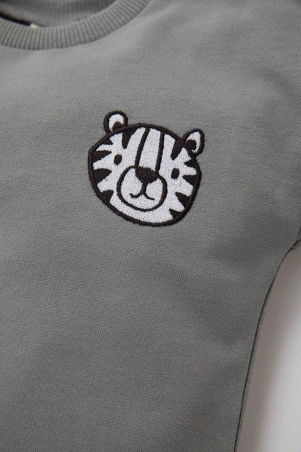 Erkek Bebek 2'li Takım Baskılı Sweatshirt Beli Lastikli Jogger Eşofman Altı D2937A524WN - 3