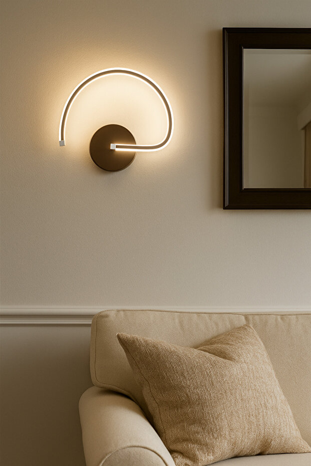 Alex Modern Tasarım Kahverengi Renk Gün Işığı Ledli Banyo - Mutfak - Salon Ledli Duvar Aplik - 1