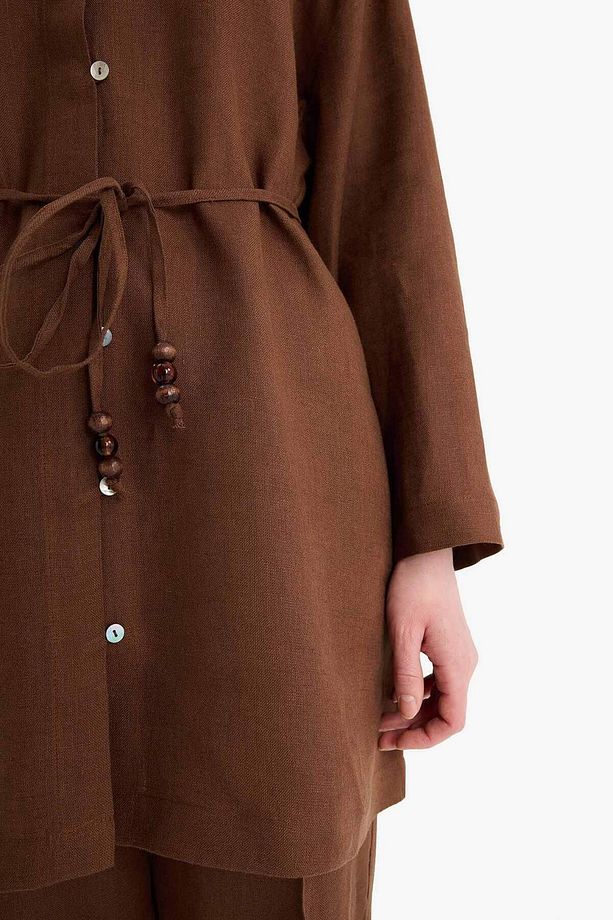 Manuka x Keten Uzun Kollu Basic Tunik D4394AX24HS - 5