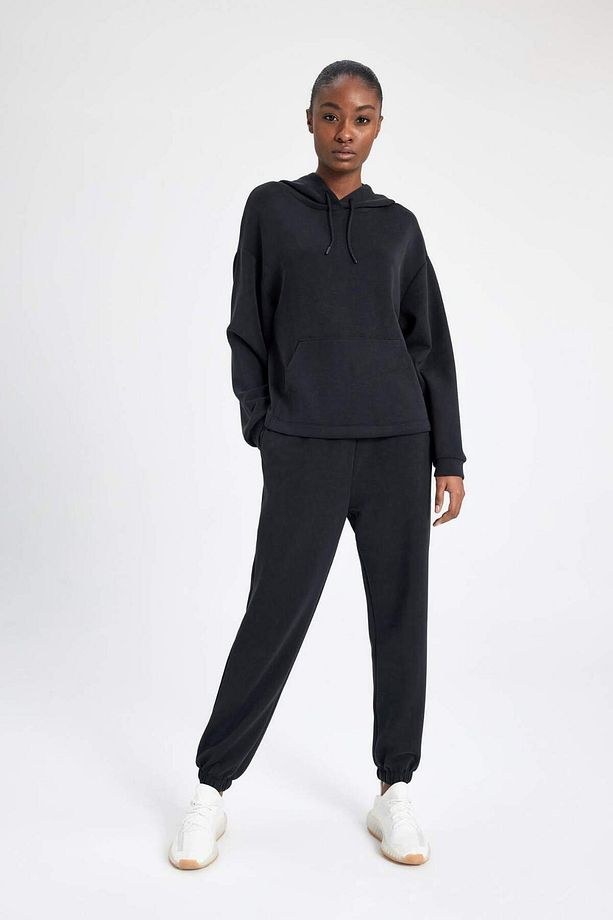 DeFactoFit Oversize Geniş Kalıp Modal Kapüşonlu Kanguru Cepli Sporcu Sweatshirt B5206AX24SP - 2
