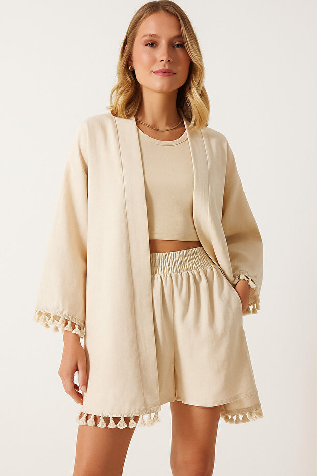 Şortlu Keten Takım - 1