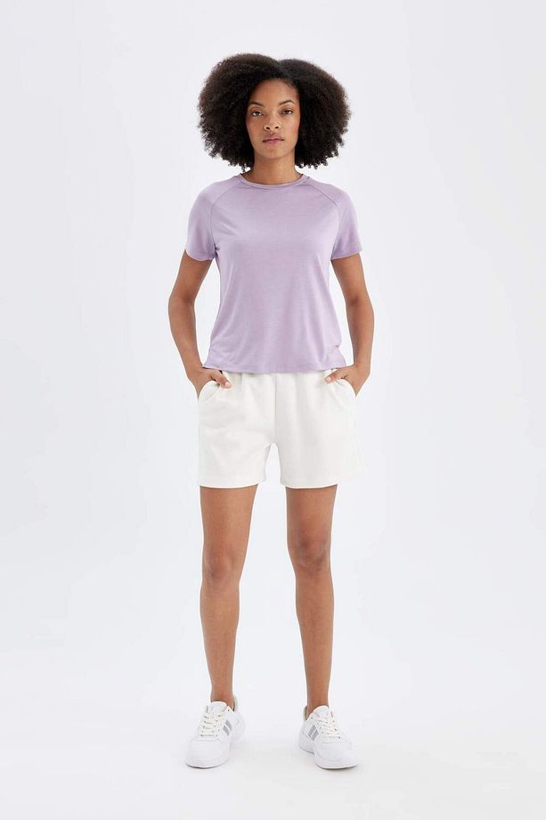DeFactoFit Crop Bisiklet Yaka Sporcu Modal Kısa Kollu Tişört D1280AX24HS - 2