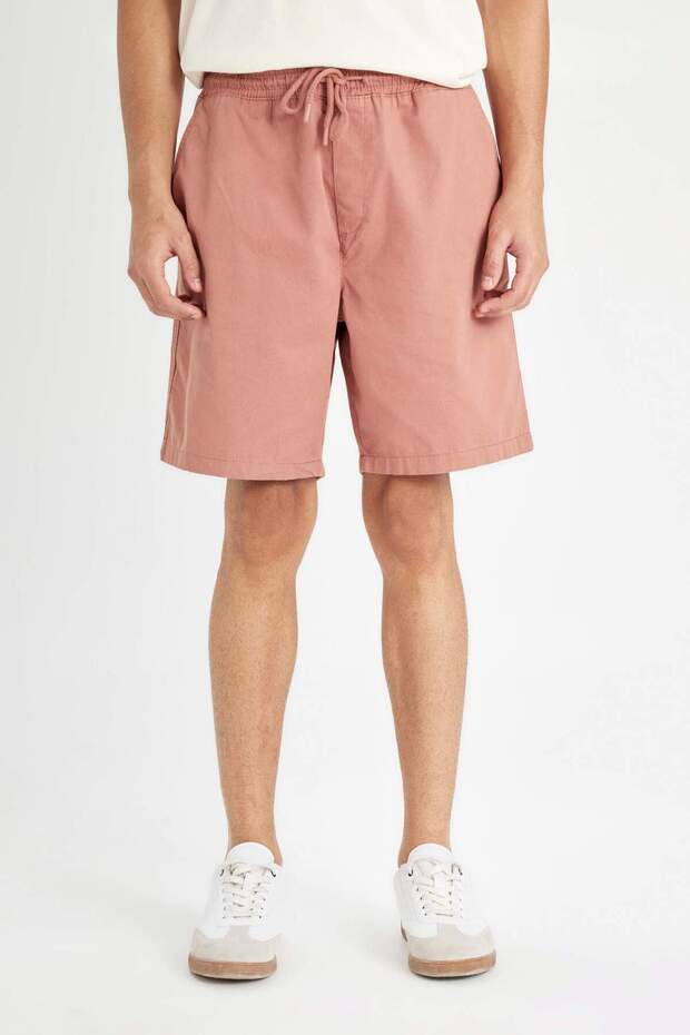 Relax Fit Gabardin Bermuda Şort D4697AX24HS - 4
