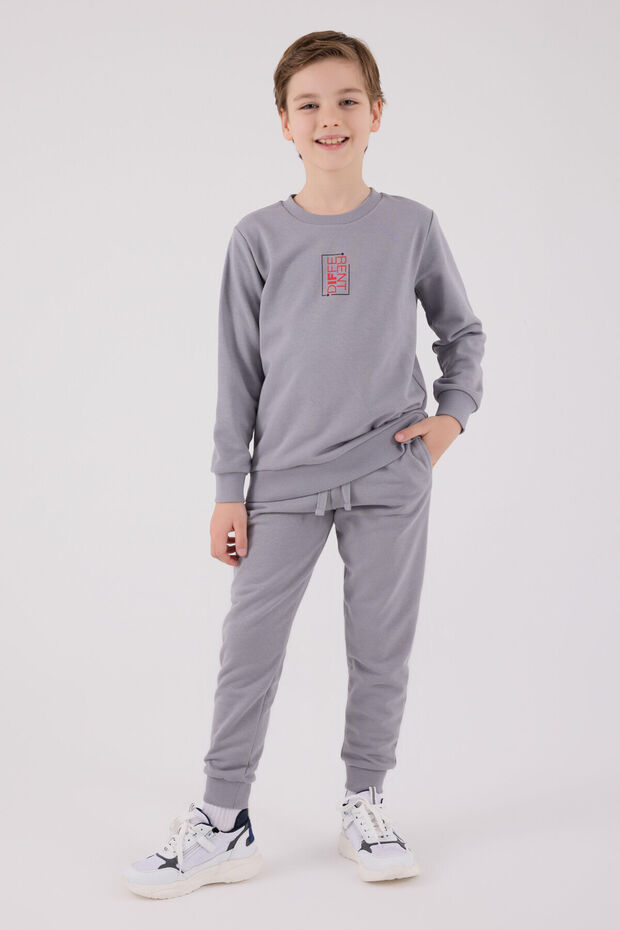 Boy's Gray Tracksuit Set - 1