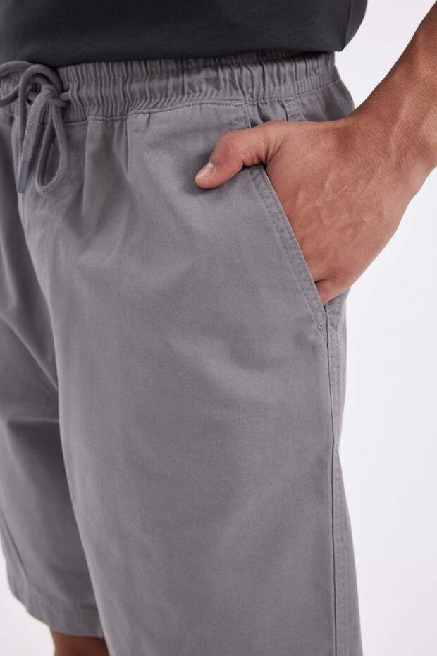 Relax Fit Gabardin Bermuda Şort D4697AX24HS - 5