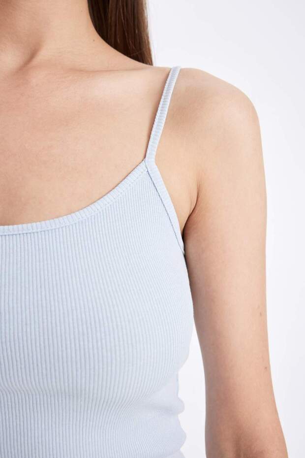 Regular Fit Yuvarlak Yaka Fitilli Kaşkorse Basic Düz Atlet D3326AX24SM - 5