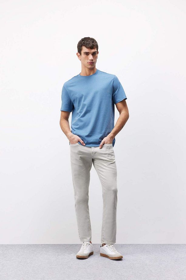 %100 Pamuk New Regular Fit Bisiklet Yaka Basic Düz Kısa Kollu Tişört V7699AZ25SP - 2