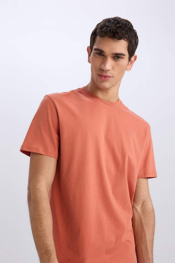 %100 Pamuk New Regular Fit Bisiklet Yaka Basic Düz Kısa Kollu Tişört V7699AZ24SP - 4