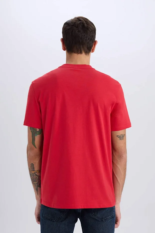 %100 Pamuk New Regular Fit Bisiklet Yaka Basic Düz Kısa Kollu Tişört V7699AZ24SP - 6