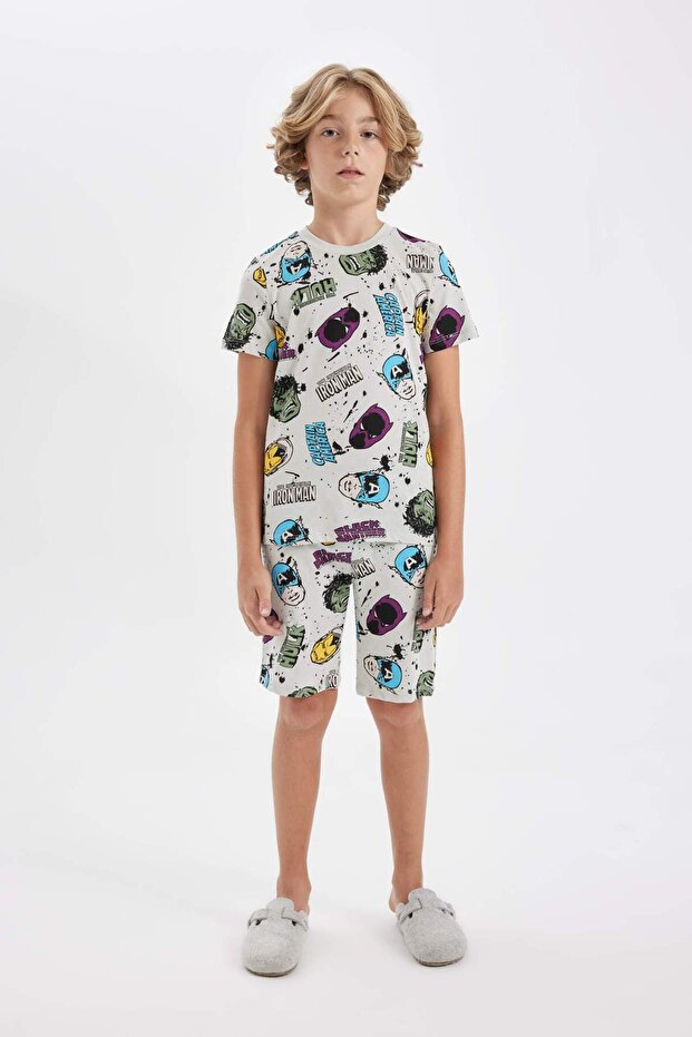 Erkek Çocuk Marvel Comics Pijama Takımı Kısa Kollu Üst Şort D1219A824SM - 2